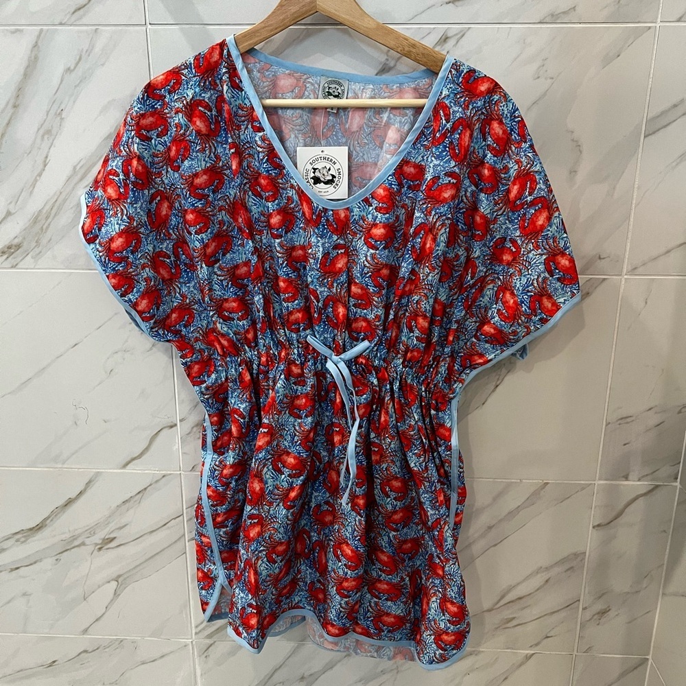 Beach Crab Print Coverup Dress